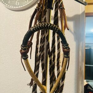 Bosal set with horse hair mecate reins
